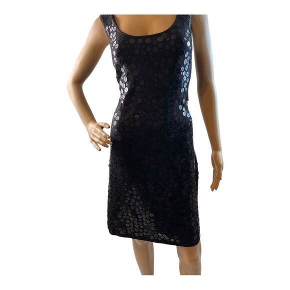 Worthington Women’s Black Sleeveless Sequin Knee Length Dress Size M. - Picture 4 of 16